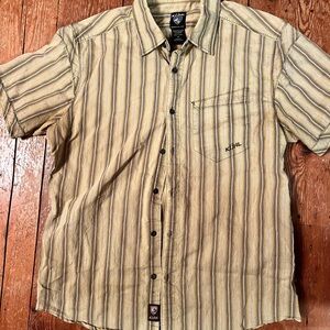 Kuhl Men's Beige Striped Button Down Shirt